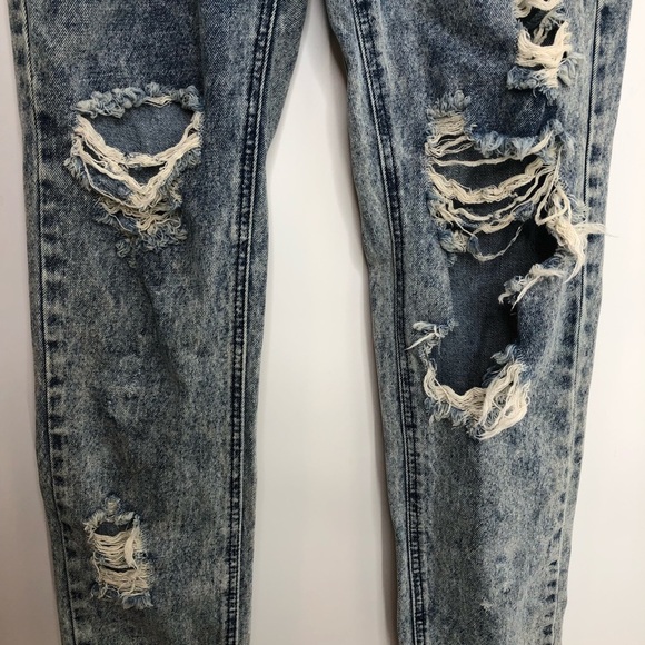 One Teaspoon Awesome Baggies blue blue jeans distressed size 28 - Picture 4 of 10